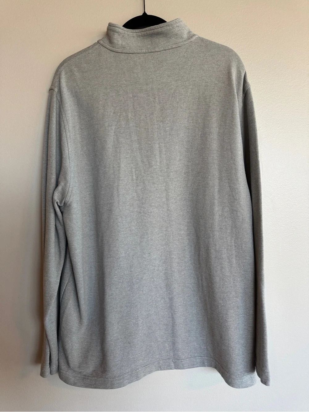Van Heusen Men XL Gray Textured 1/4 Zip Pullover Classic Fit Ribbed Sweater Grey